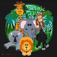 Jungle Safari Animals Womens Funnel Neck Pullover Hood thumb 2