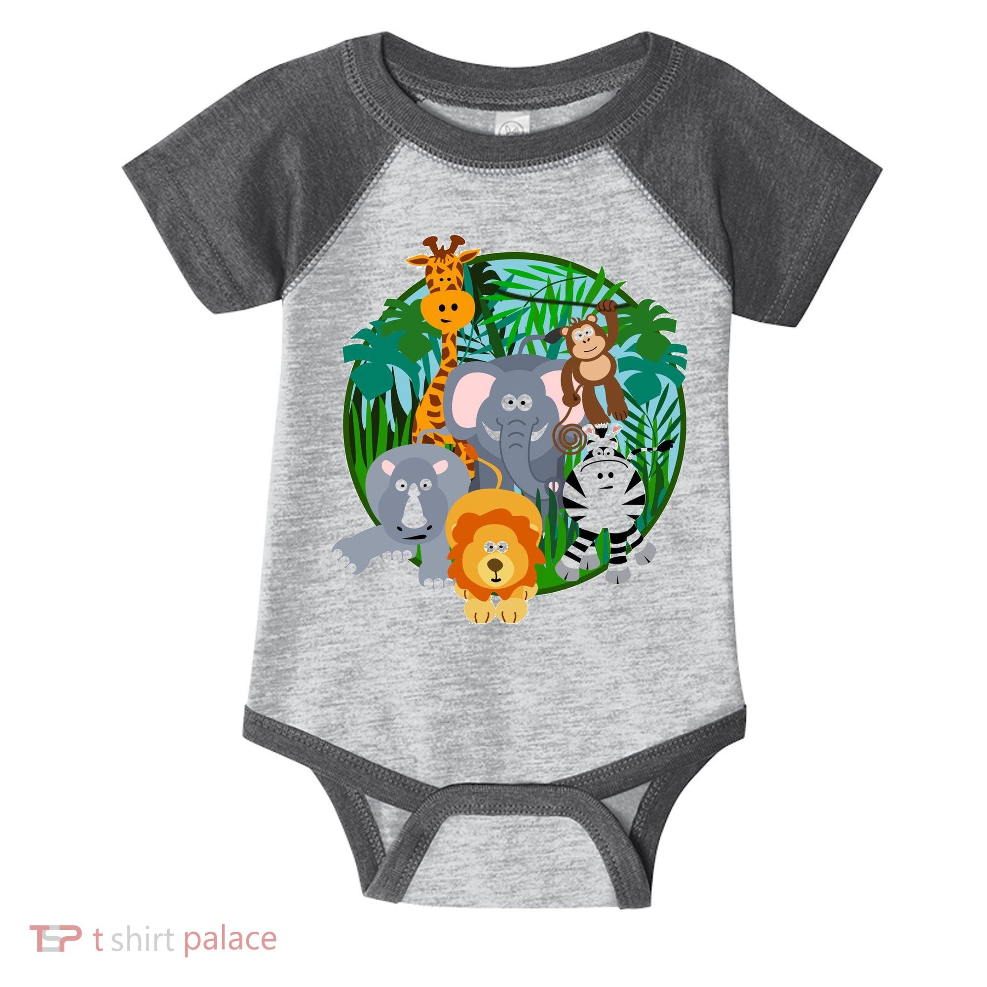 Jungle Safari Animals Infant Baby Jersey Bodysuit