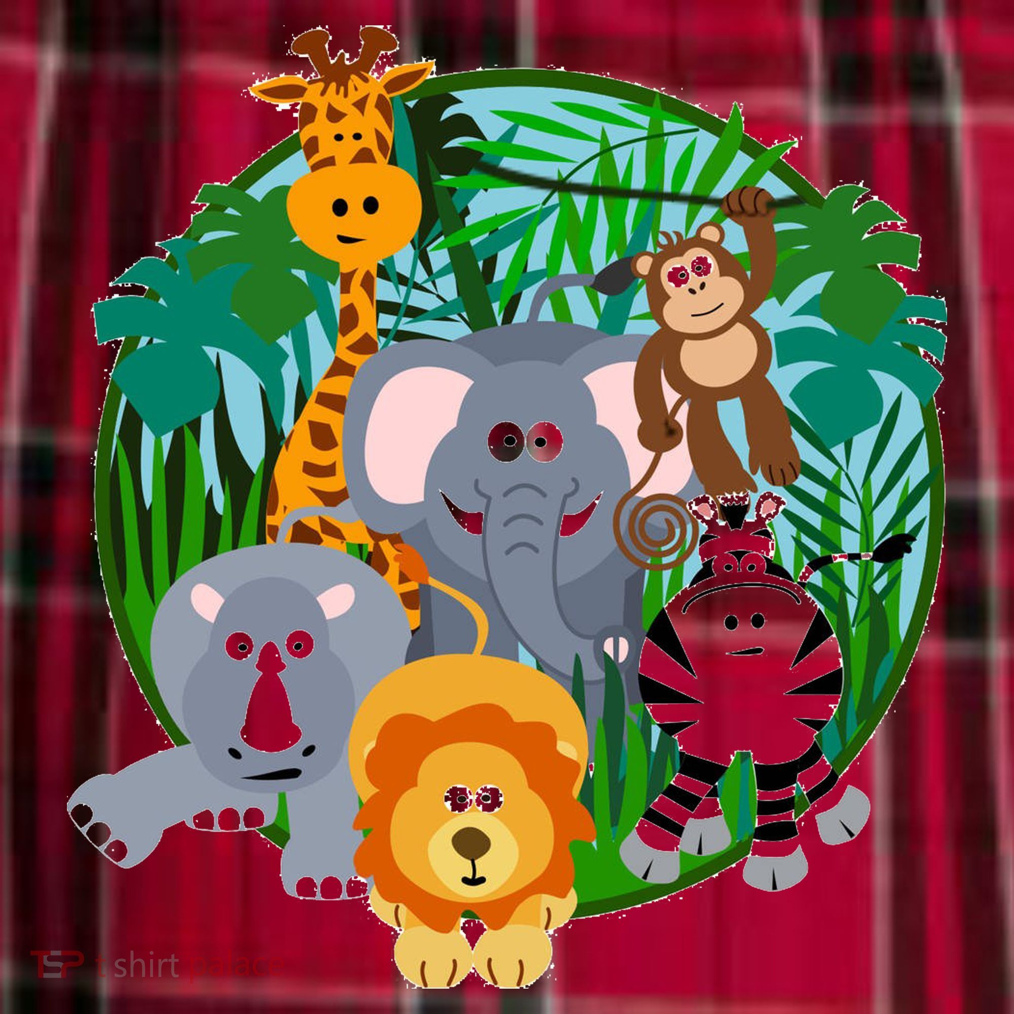 Jungle Safari Animals Men's Flannel Plaid Pajama Pants