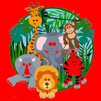 Jungle Safari Animals Santa Hat thumb 1