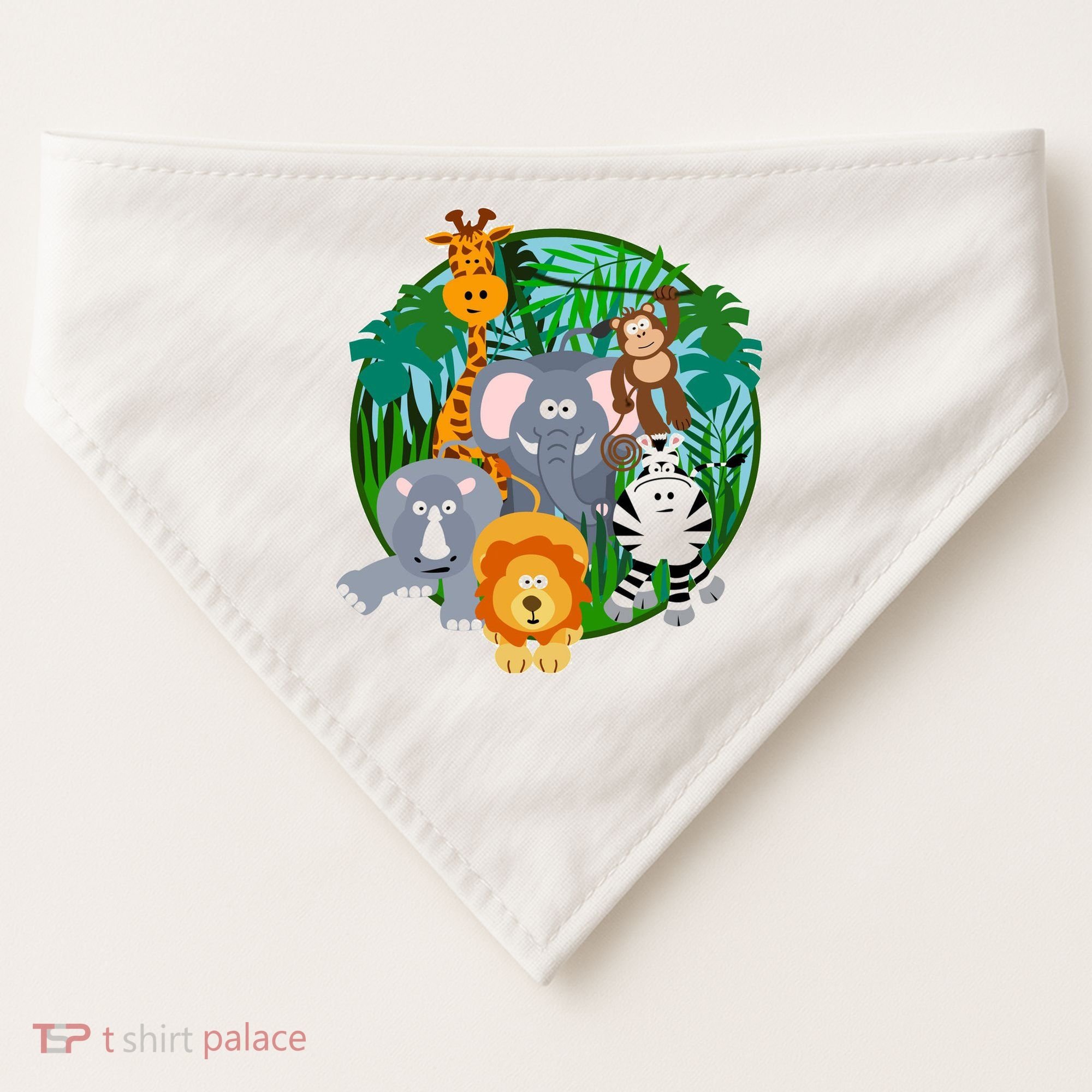 Jungle Safari Animals USA-Made Doggie Bandana