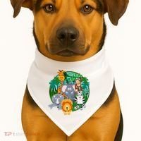 Jungle Safari Animals USA-Made Doggie Bandana thumb 1