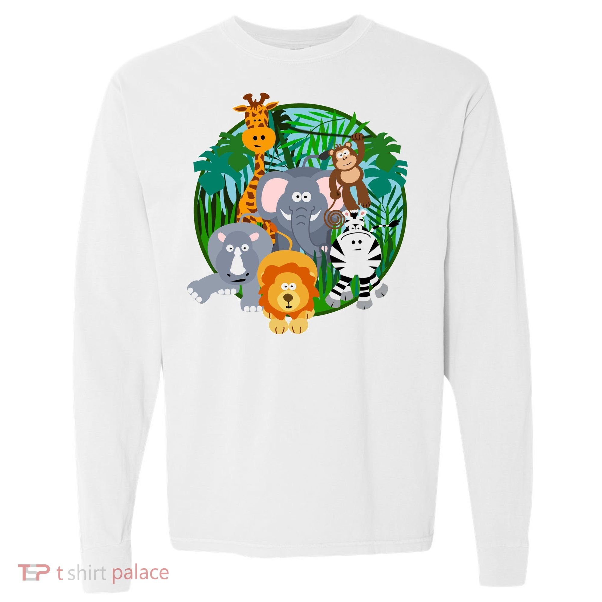 Jungle Safari Animals Comfort Colors Heavyweight Long Sleeve T-Shirt