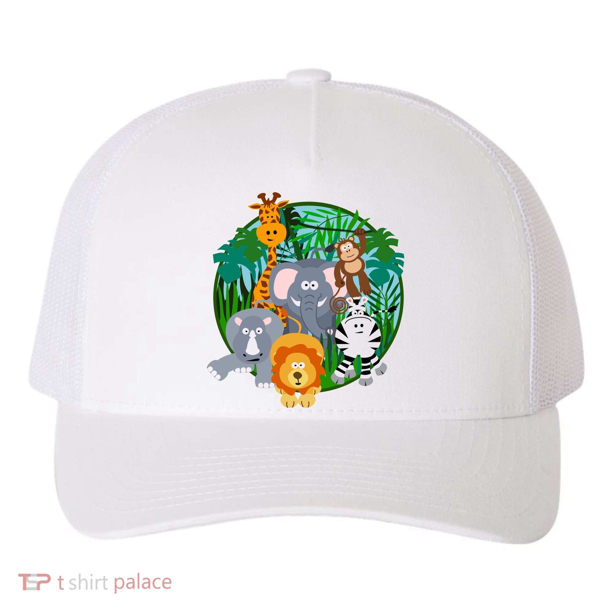 Jungle Safari Animals Yupoong Adult 5-Panel Trucker Hat