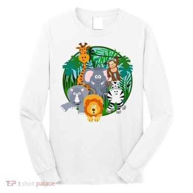 Jungle Safari Animals Long Sleeve Shirt