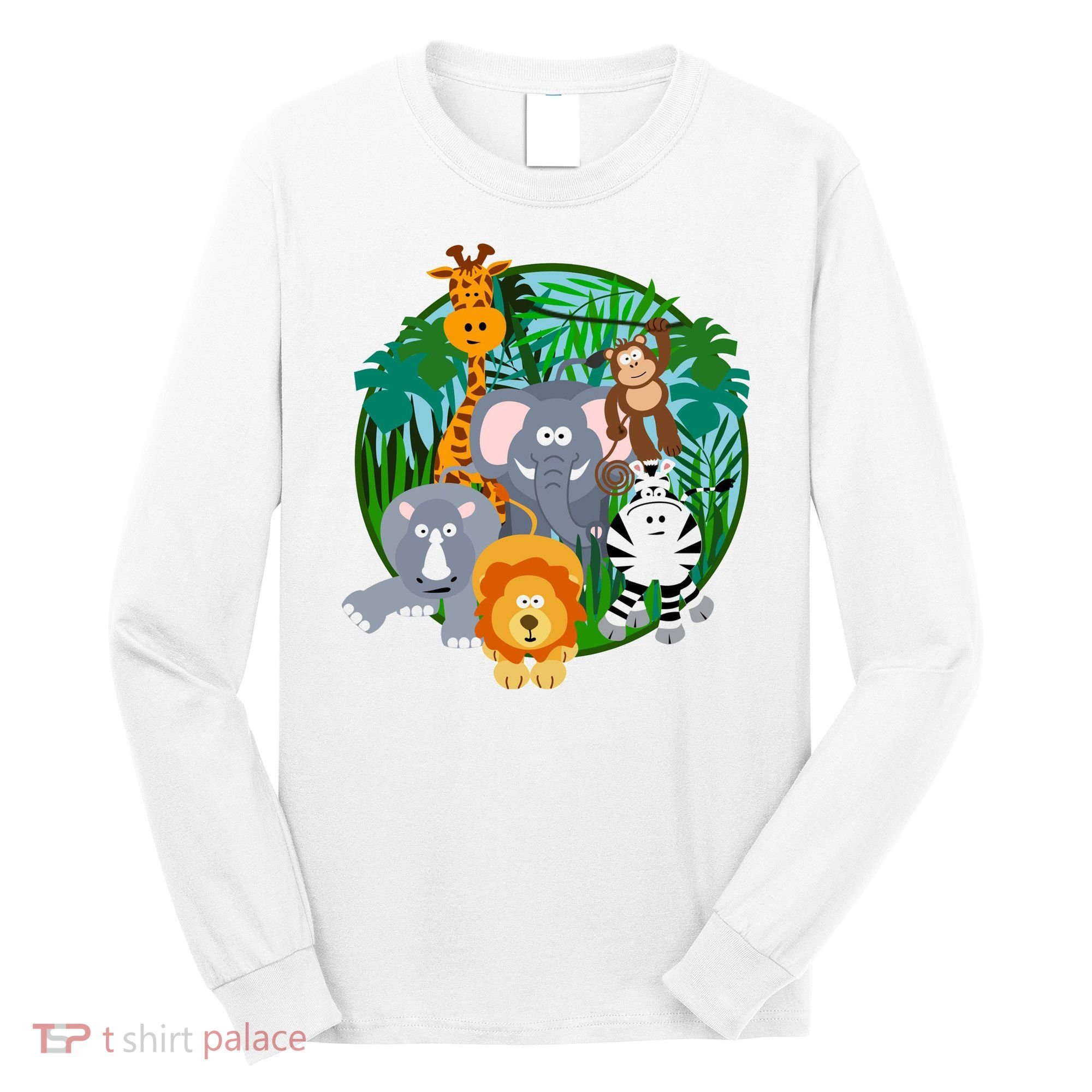 Jungle Safari Animals Long Sleeve Shirt