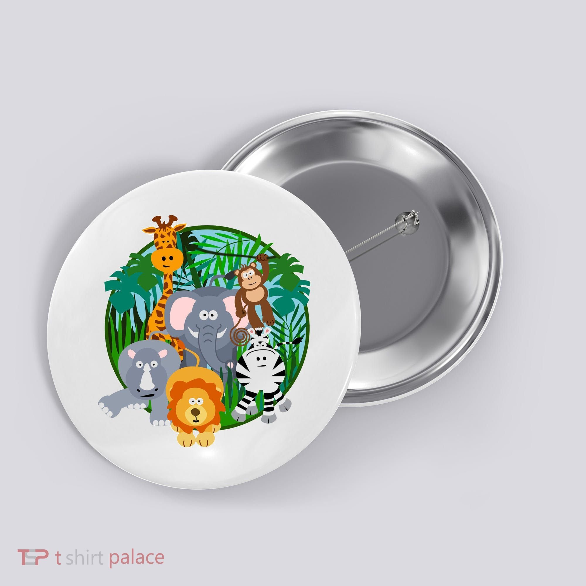 Jungle Safari Animals Button