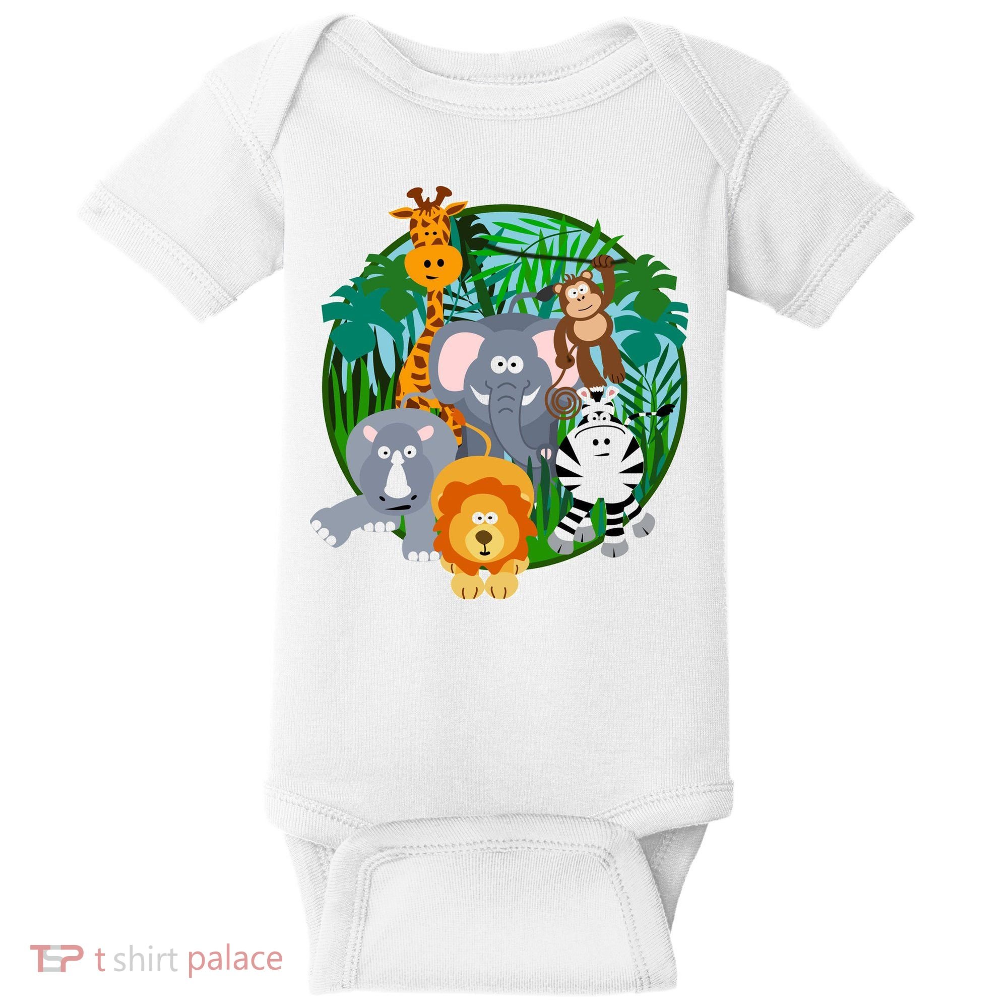 Jungle Safari Animals Baby Bodysuit