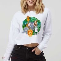 Jungle Safari Animals Cropped Pullover Crew thumb 2