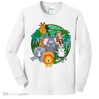 Jungle Safari Animals Kids Long Sleeve Shirt