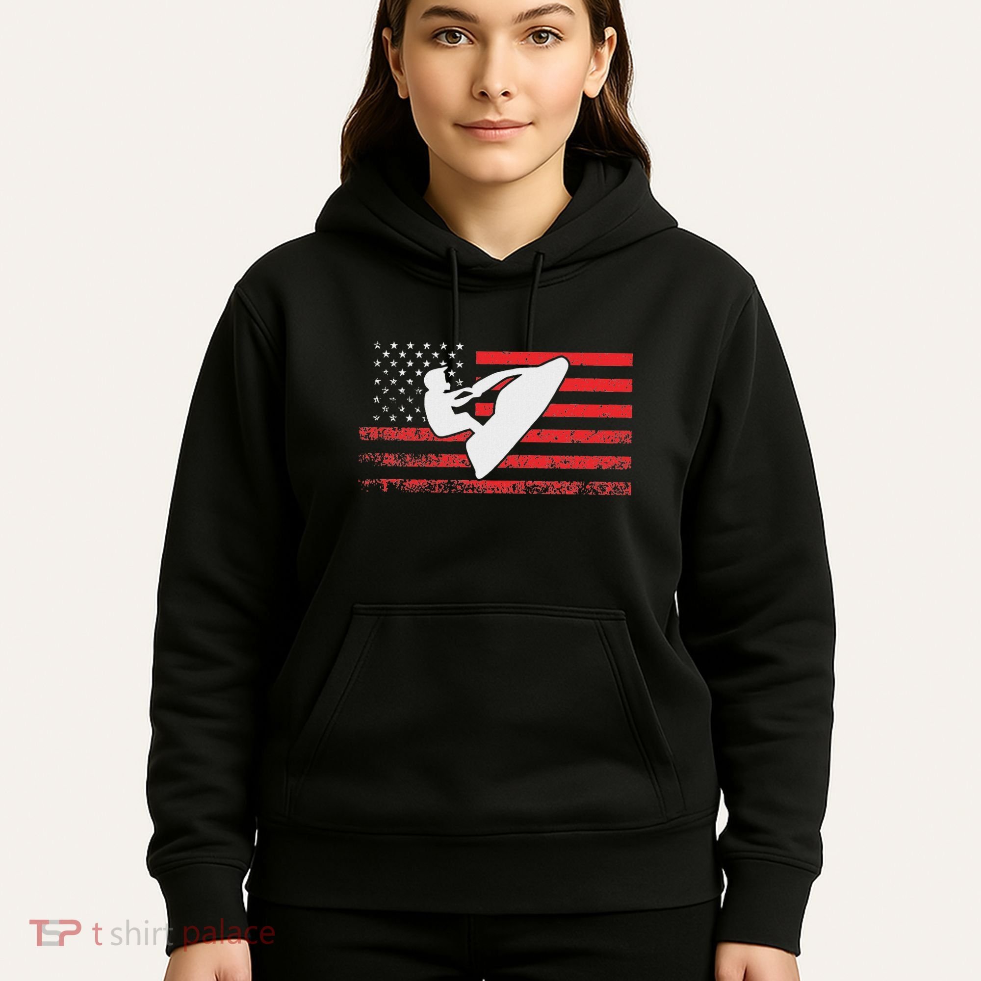 Jet Ski American Flag Funny Jet Skiing Gifts Hoodie