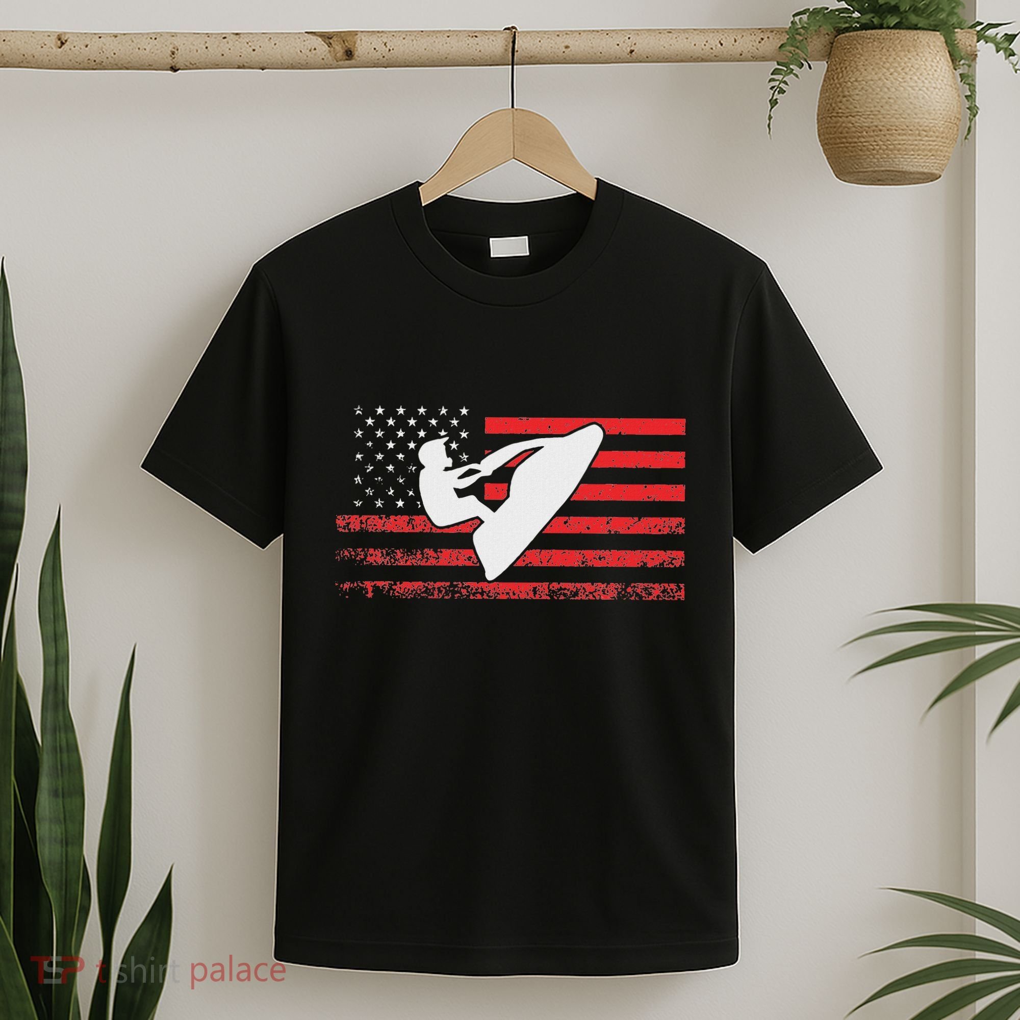 Jet Ski American Flag Funny Jet Skiing Gifts T-Shirt