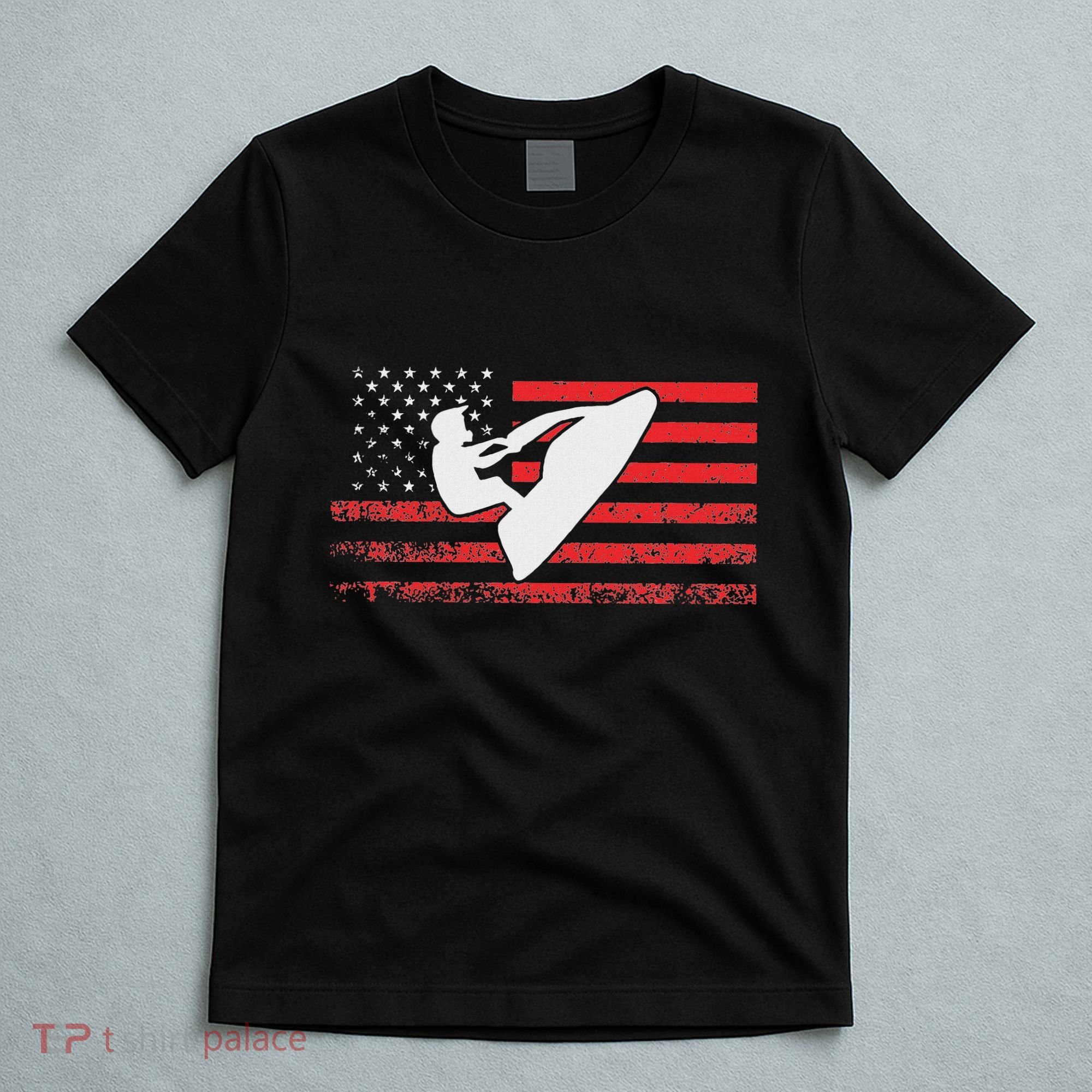 Jet Ski American Flag Funny Jet Skiing Gifts T-Shirt