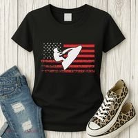 Jet Ski American Flag Funny Jet Skiing Gifts Women's T-Shirt thumb 3
