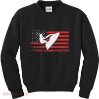 Jet Ski American Flag Funny Jet Skiing Gifts Kids Sweatshirt thumb 0