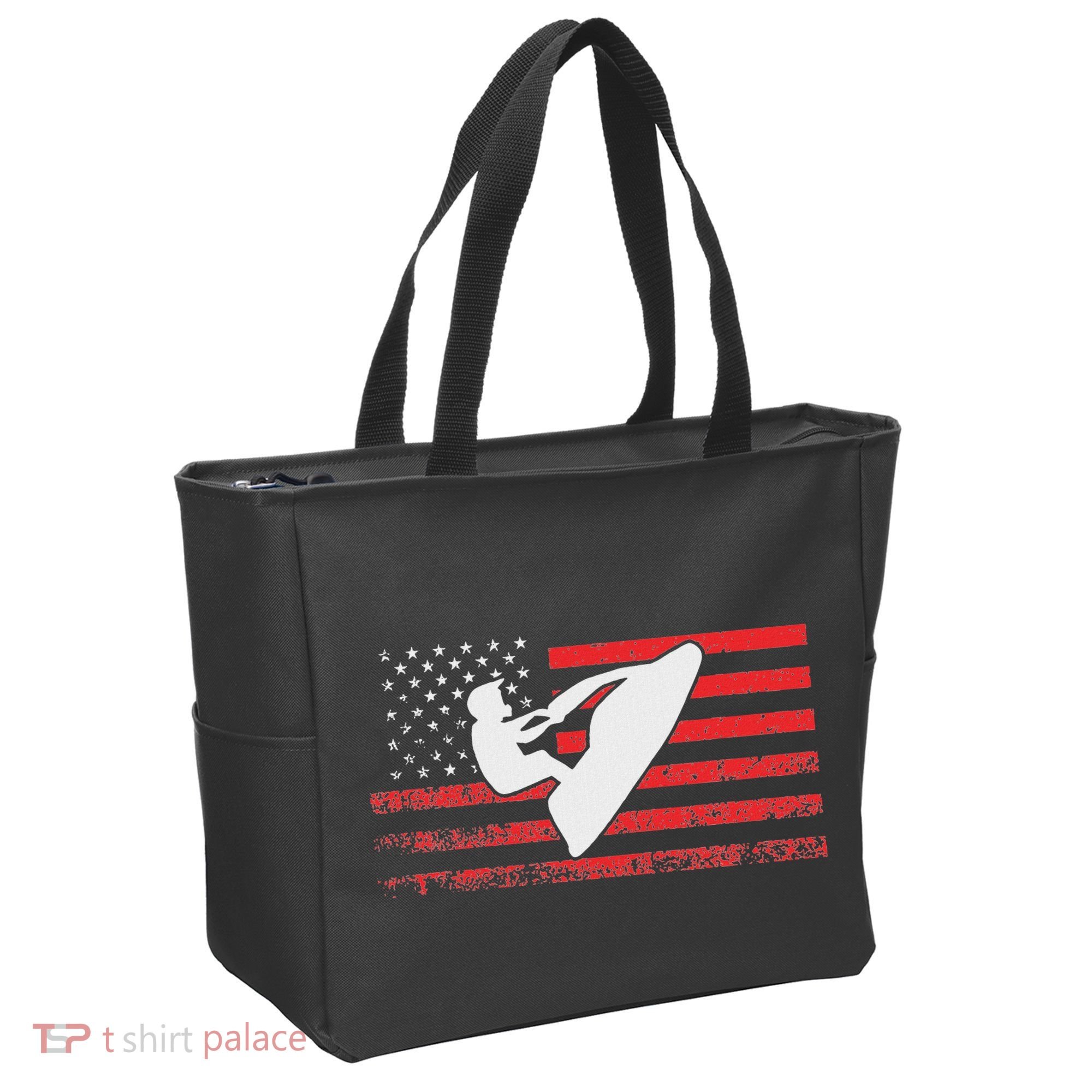 Jet Ski American Flag Funny Jet Skiing Gifts Tote Bag
