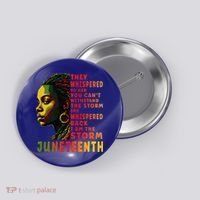 Juneteenth Shirts Afro American Black Women Black History Button thumb 0