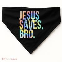 Jesus Saves Bro Pro Christian Religious Believer TieDye USA-Made Doggie Bandana thumb 0