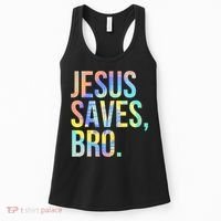 Jesus Saves Bro Pro Christian Religious Believer TieDye Women's Tank Top thumb 0