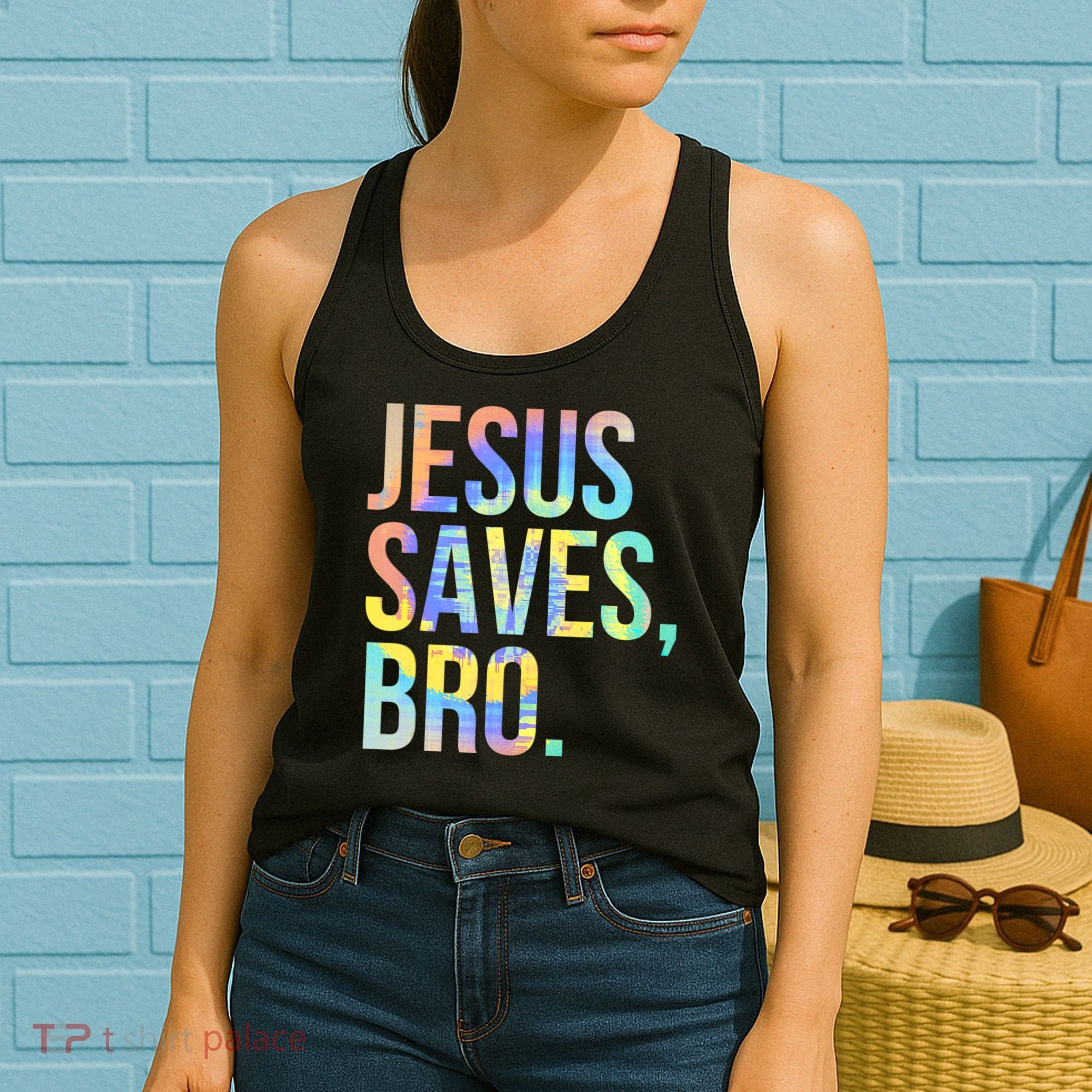 Jesus Saves Bro Pro Christian Religious Believer TieDye Women's Tank Top