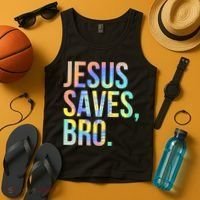 Jesus Saves Bro Pro Christian Religious Believer TieDye Tank Top thumb 4
