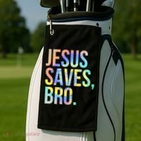 Jesus Saves Bro Pro Christian Religious Believer TieDye Golf Towel thumb 2