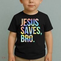 Jesus Saves Bro Pro Christian Religious Believer TieDye Toddler T-Shirt thumb 2