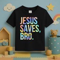 Jesus Saves Bro Pro Christian Religious Believer TieDye Toddler T-Shirt thumb 3