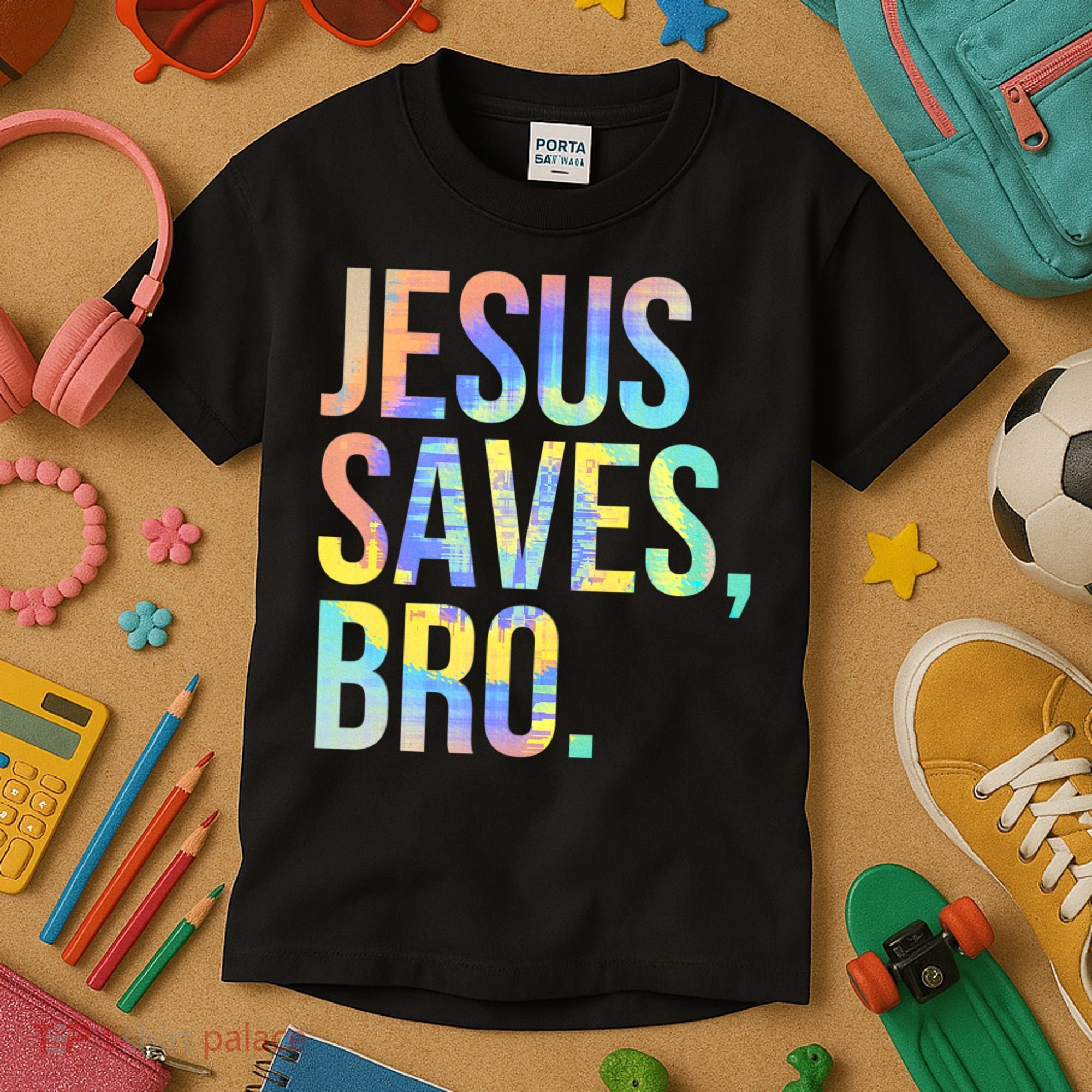 Jesus Saves Bro Pro Christian Religious Believer TieDye Kids T-Shirt