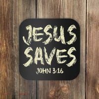Jesus Saves Bible Funny Christian Jesus Lover Coaster thumb 0