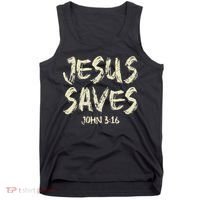 Jesus Saves Bible Funny Christian Jesus Lover Tank Top thumb 0