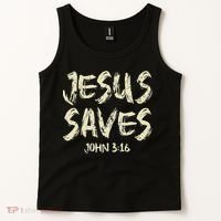 Jesus Saves Bible Funny Christian Jesus Lover Tank Top thumb 2