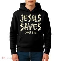 Jesus Saves Bible Funny Christian Jesus Lover Kids Hoodie thumb 4
