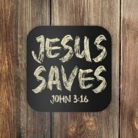 Jesus Saves Bible Funny Christian Jesus Lover Coaster thumb 0