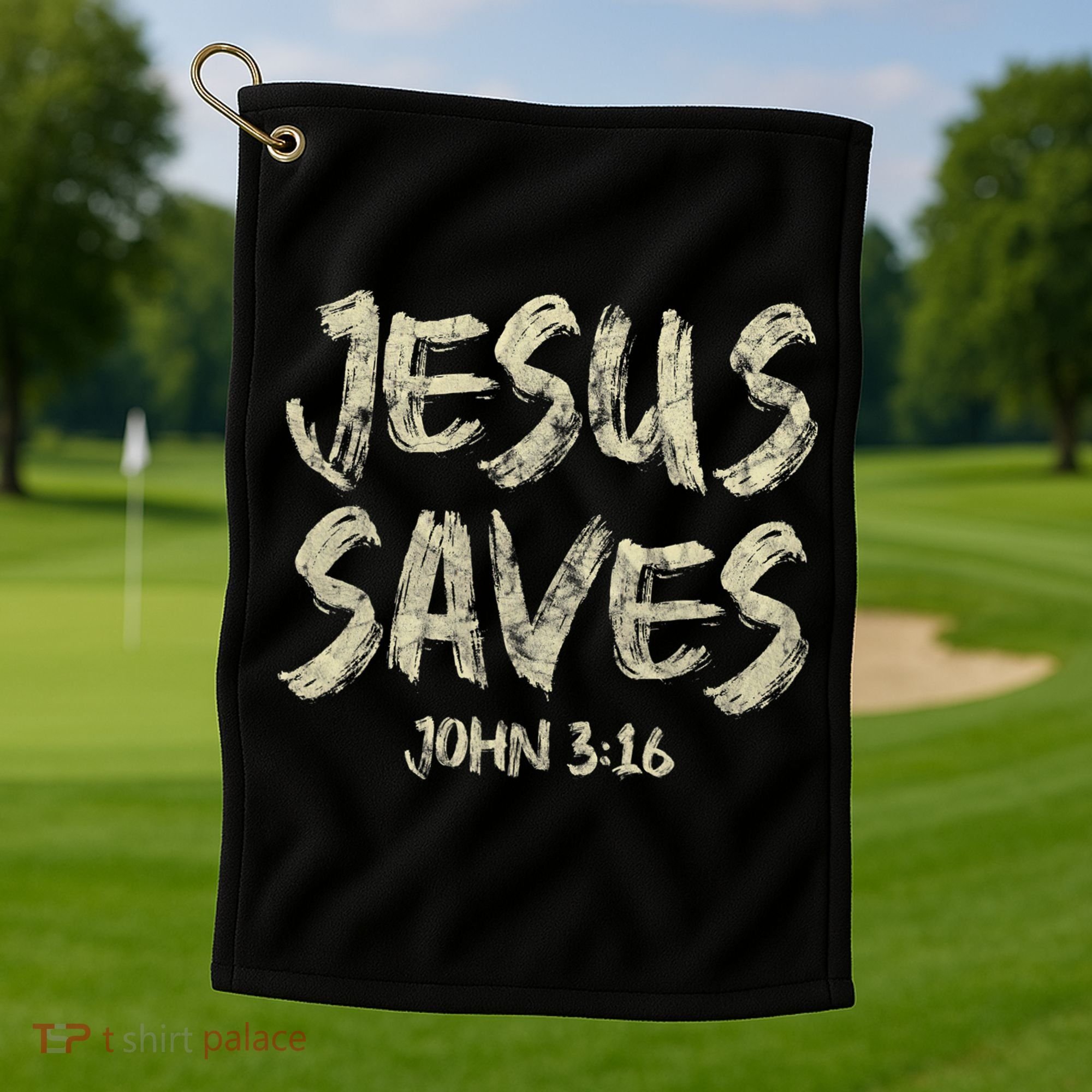 Jesus Saves Bible Funny Christian Jesus Lover Golf Towel