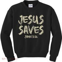 Jesus Saves Bible Funny Christian Jesus Lover Kids Sweatshirt thumb 0