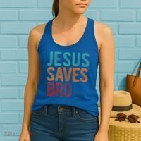 Jesus Saves Bro Christian Religious Jesus Women's Tank Top thumb 2