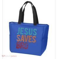 Jesus Saves Bro Christian Religious Jesus Tote Bag thumb 3
