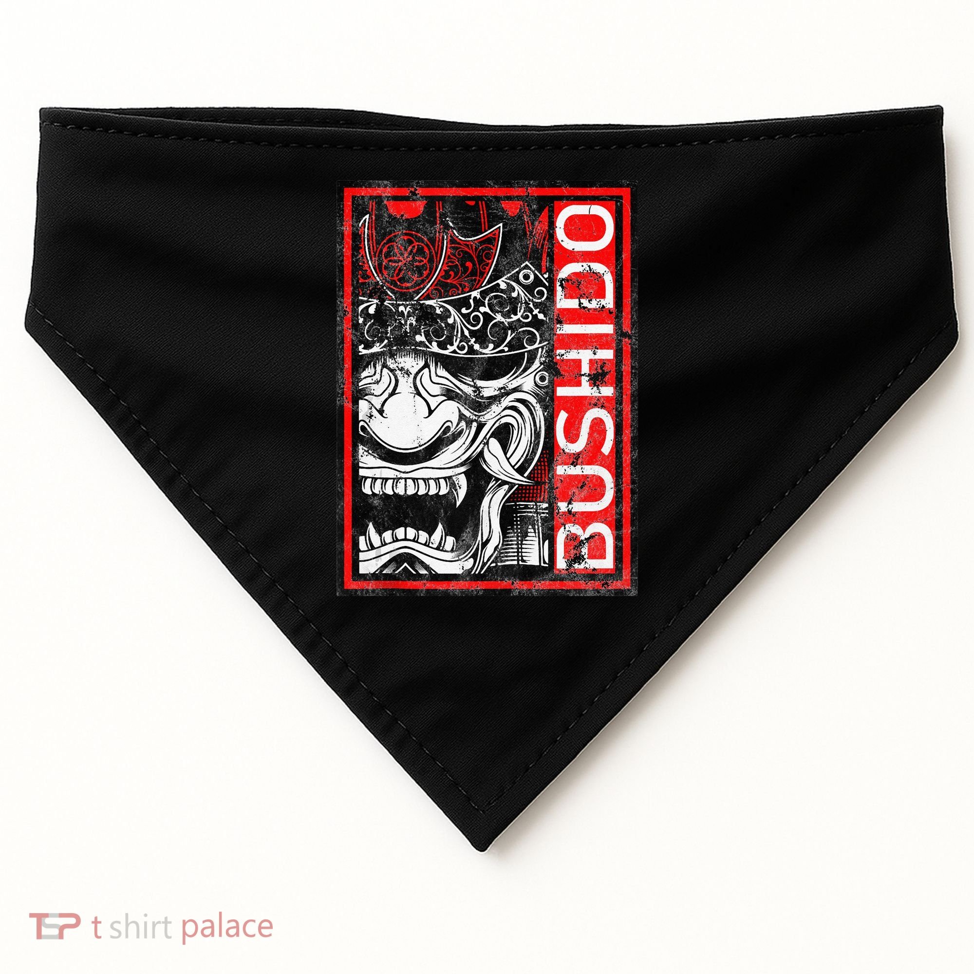 Japanese Samurai Bushido Oni Mask USA-Made Doggie Bandana