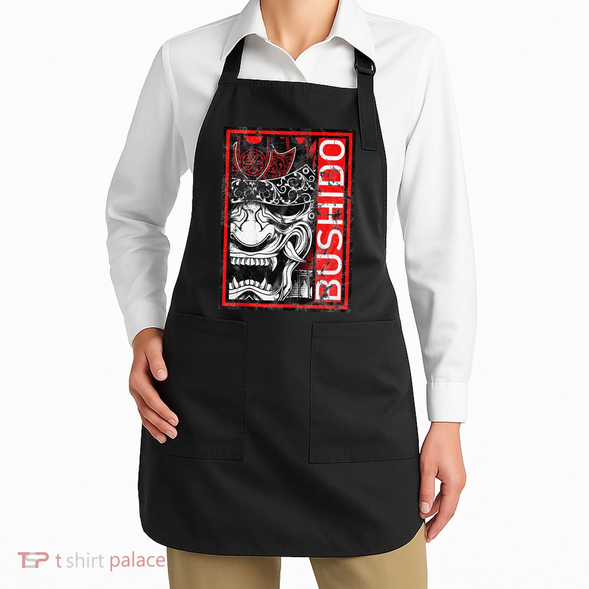 Japanese Samurai Bushido Oni Mask Apron