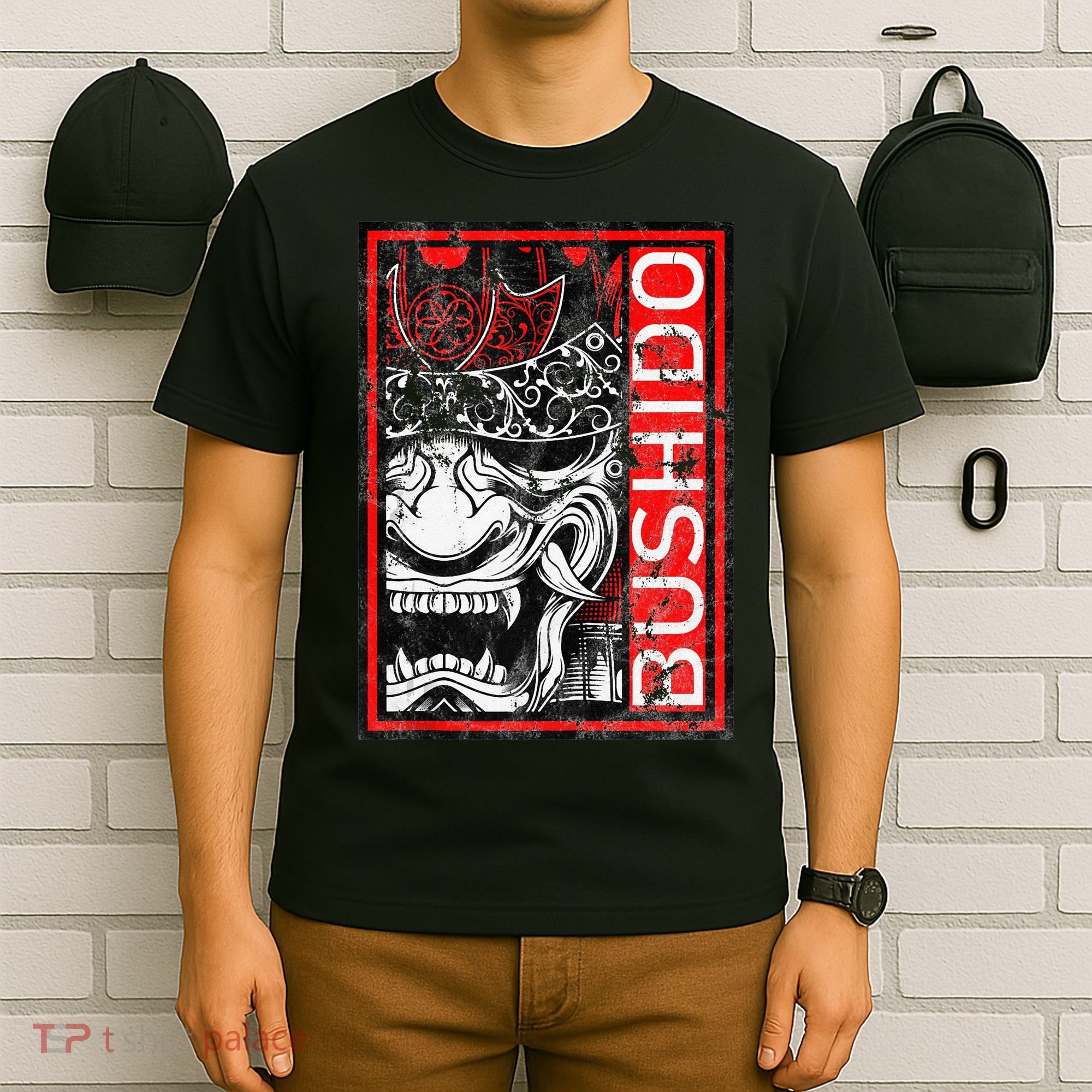 Japanese Samurai Bushido Oni Mask T-Shirt