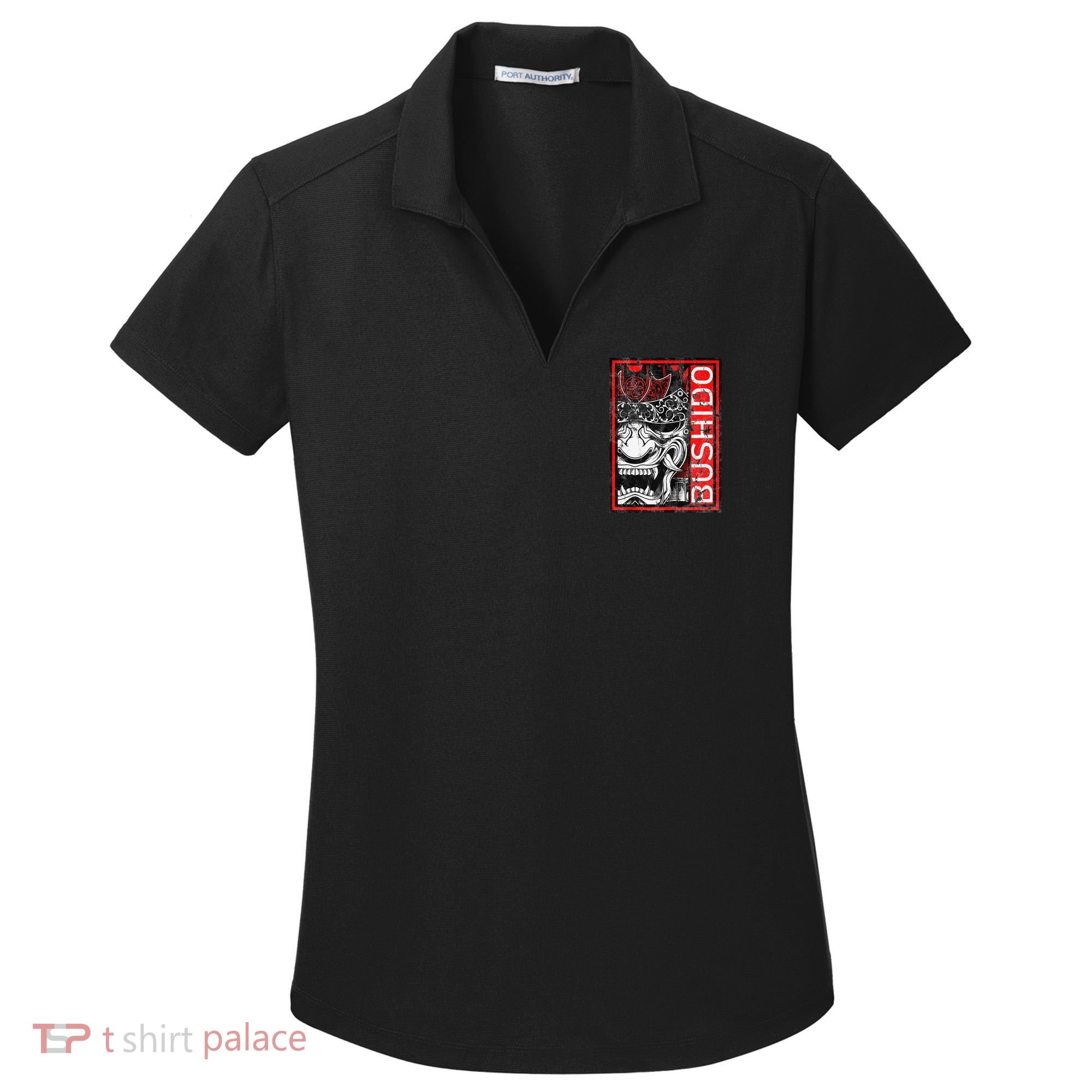 Japanese Samurai Bushido Oni Mask Women's Dry Zone Grid Polo
