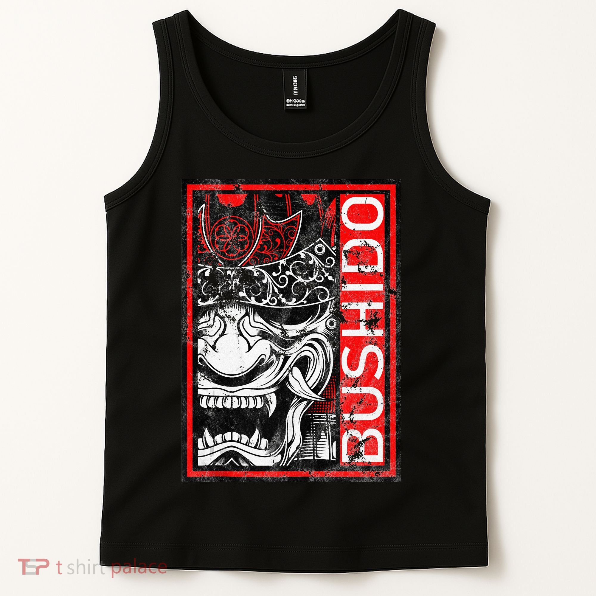 Japanese Samurai Bushido Oni Mask Tank Top