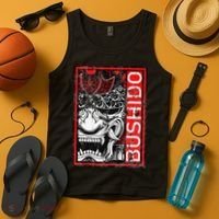 Japanese Samurai Bushido Oni Mask Tank Top thumb 4