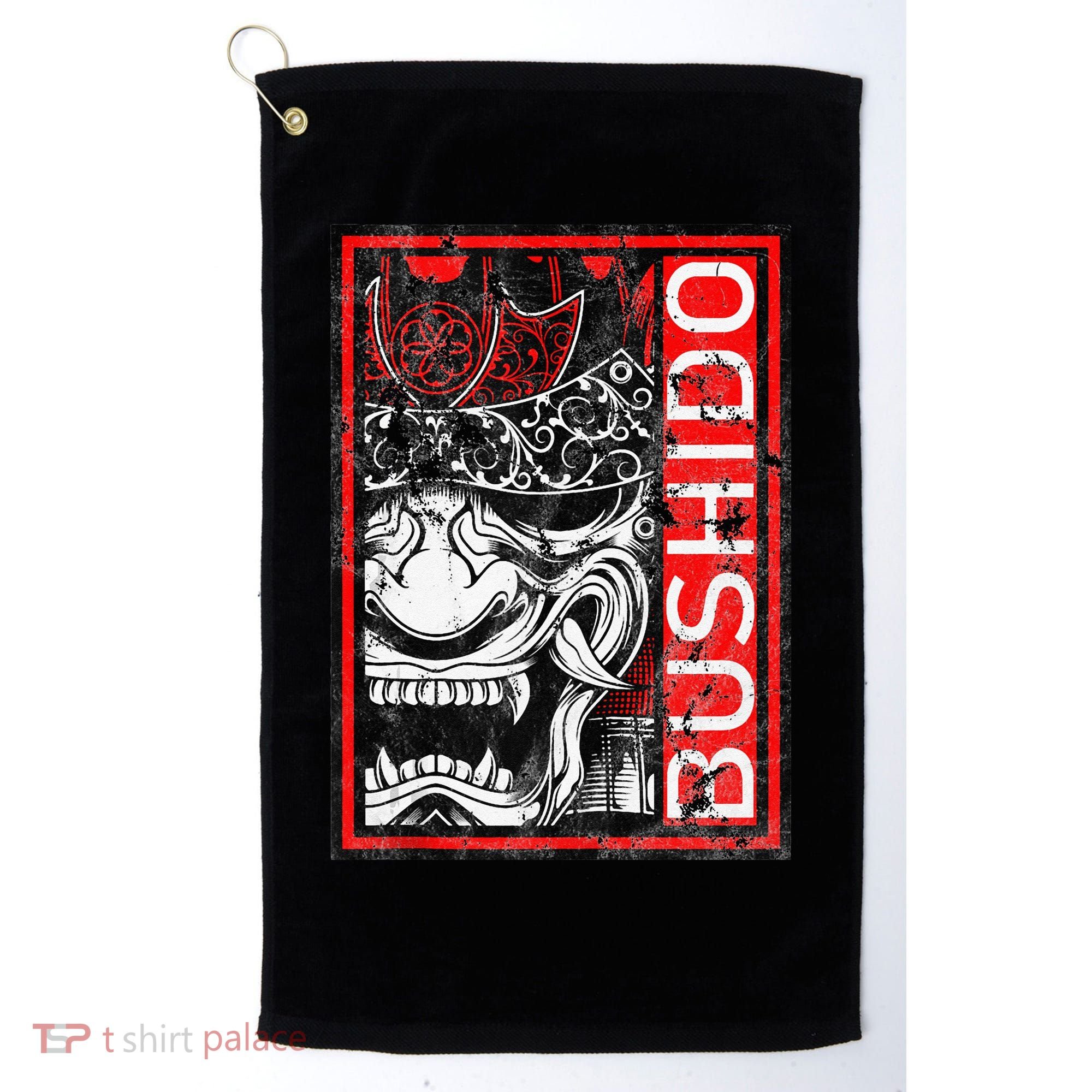 Japanese Samurai Bushido Oni Mask Golf Towel