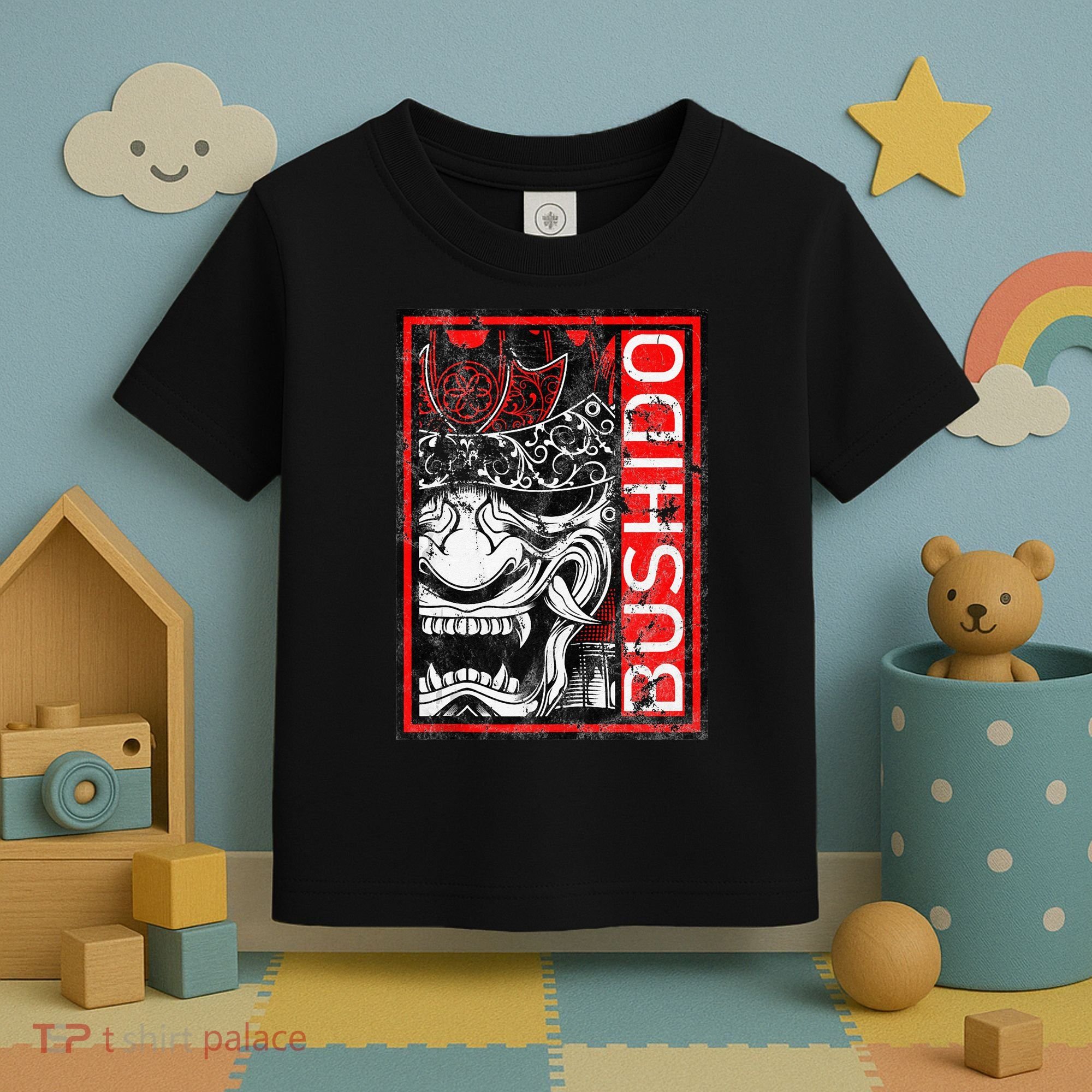 Japanese Samurai Bushido Oni Mask Toddler T-Shirt