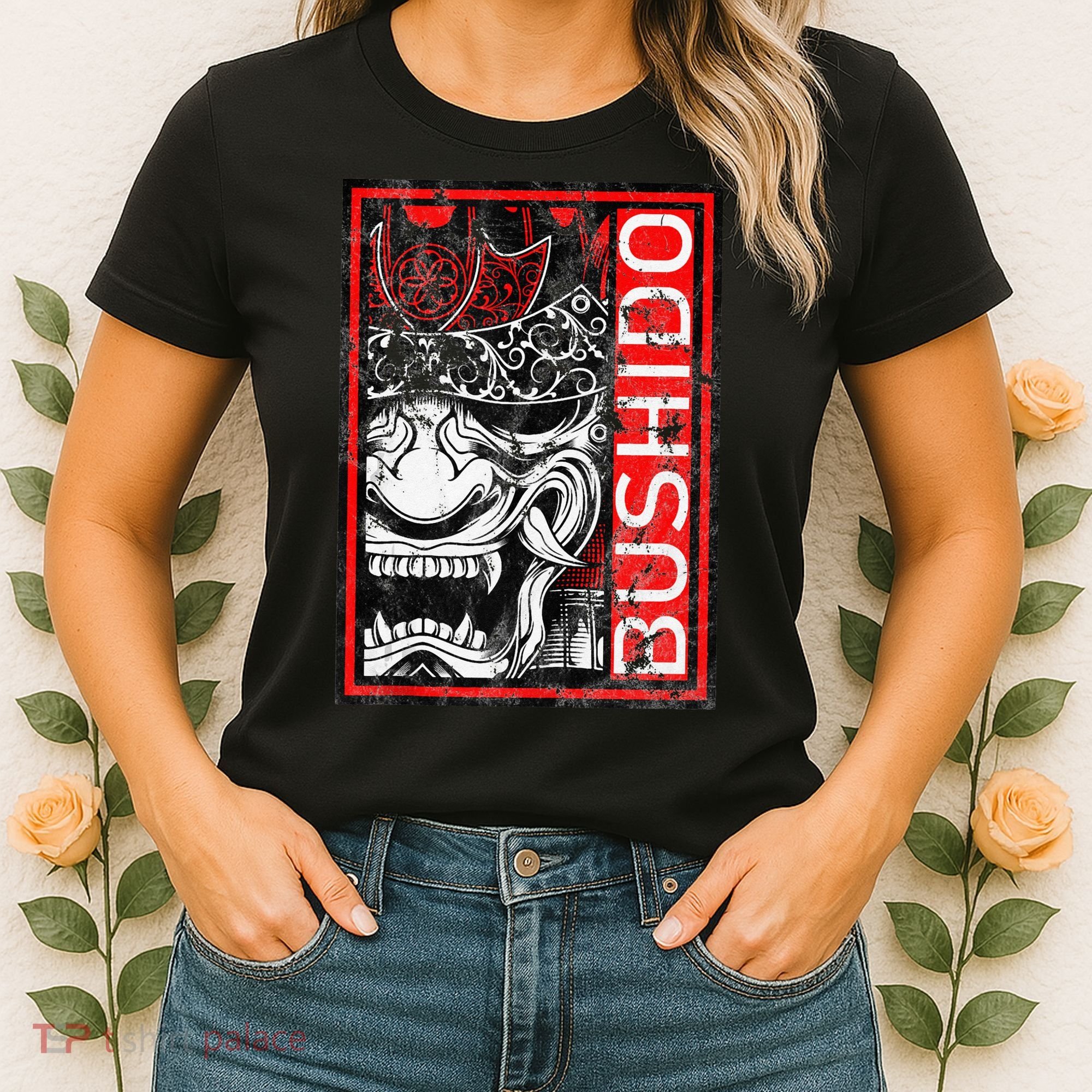 Japanese Samurai Bushido Oni Mask Women's T-Shirt