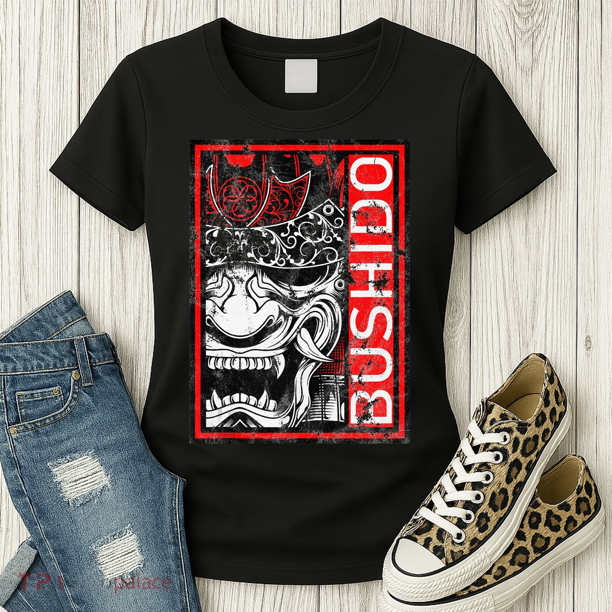 Japanese Samurai Bushido Oni Mask Women's T-Shirt