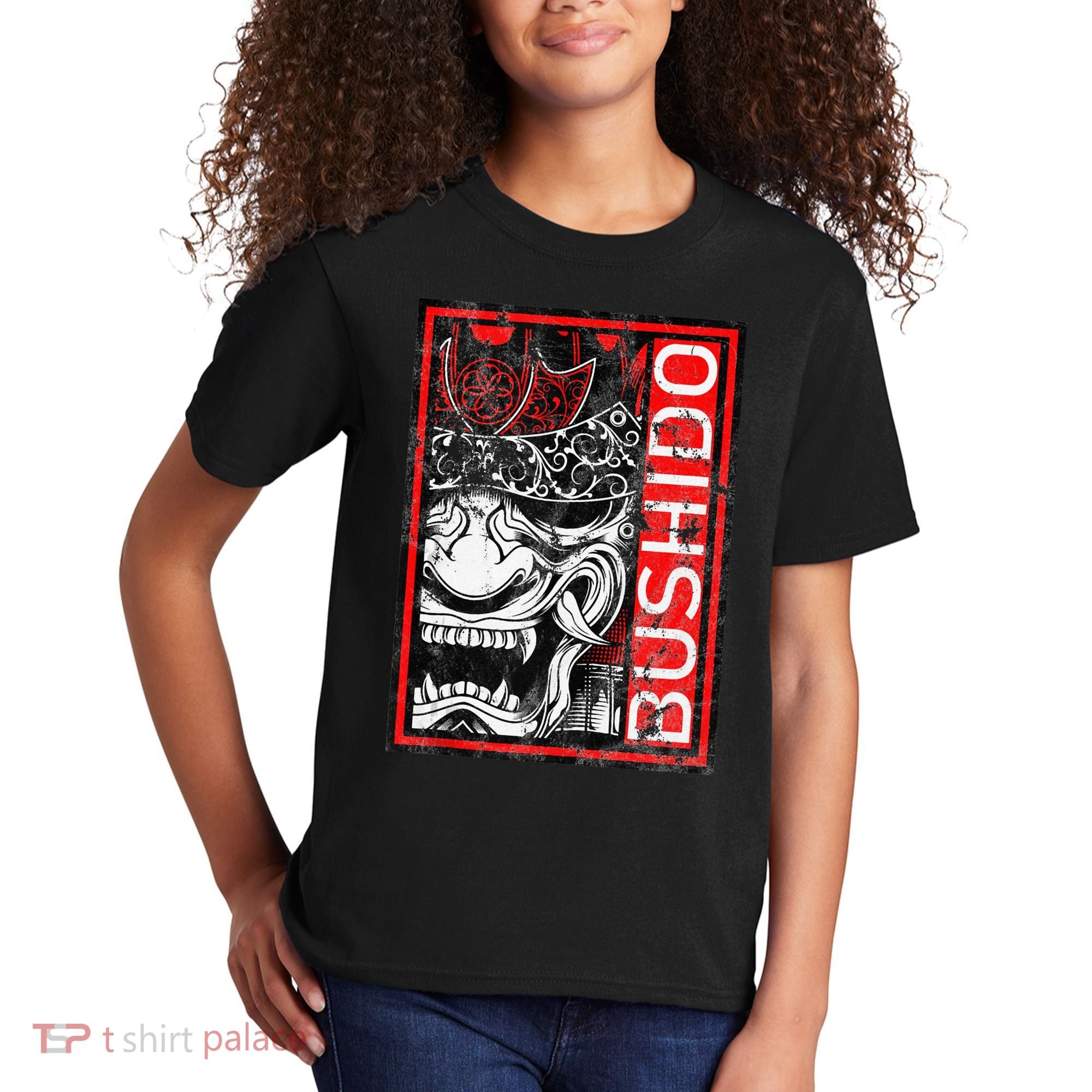 Japanese Samurai Bushido Oni Mask Kids T-Shirt