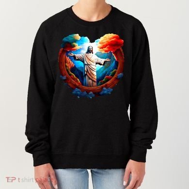 Jesus Surrounded By Nature Women's Sweatshirt